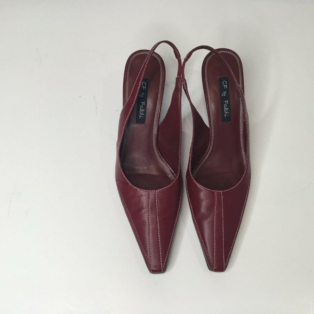 Carlos by Falchi Womens Burgundy Leather Sti…